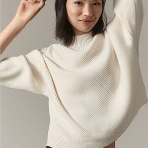 Anthro Maeve Cream Turtleneck Sweater - like new and stunning!